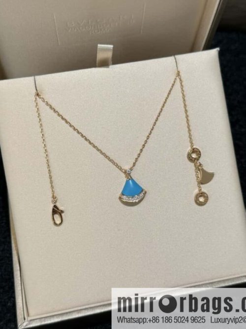 ❗️New ❗️ ☀️ BVLGARI DIVAS\'DREAM Liu Yifei same turquoise fan necklace  ☀️