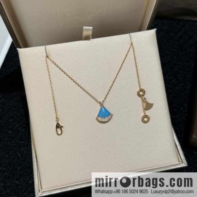 ❗️New ❗️ ☀️ BVLGARI DIVAS\'DREAM Liu Yifei same turquoise fan necklace  ☀️