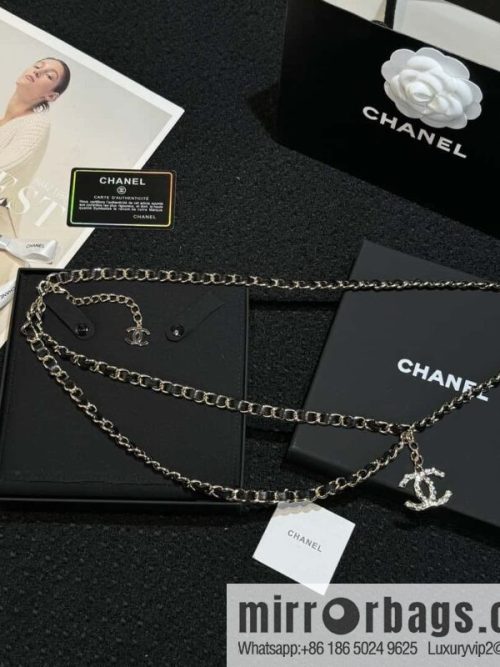 ❗️New ❗️ ☀️ New ☑️ Chanel Double C Black Leather Rope Belt Waist Chain ☀️