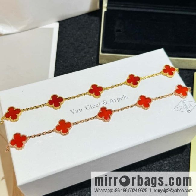 ❗️CNC version ❗️ ☀️ Van Cleef & Arpels agate four-leaf clover five-flower bracelet ☀