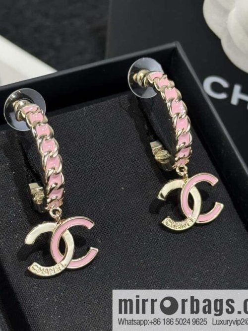 ❗️New ❗️☀️ New ☑️ Chanel c2 double c pink oil drip earrings ☀️