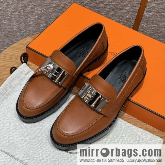HERMES 101 Hot loafer, natural/Naturel calfskin/Calfskin