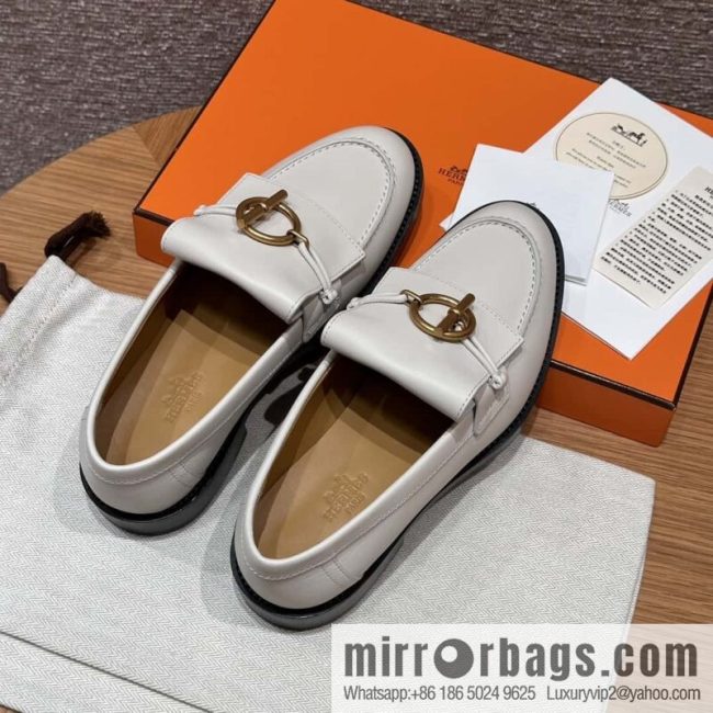 HERMES 108 lmpact loafer-loafers, Paris white/Blanc De Paris calfskin/calfskin