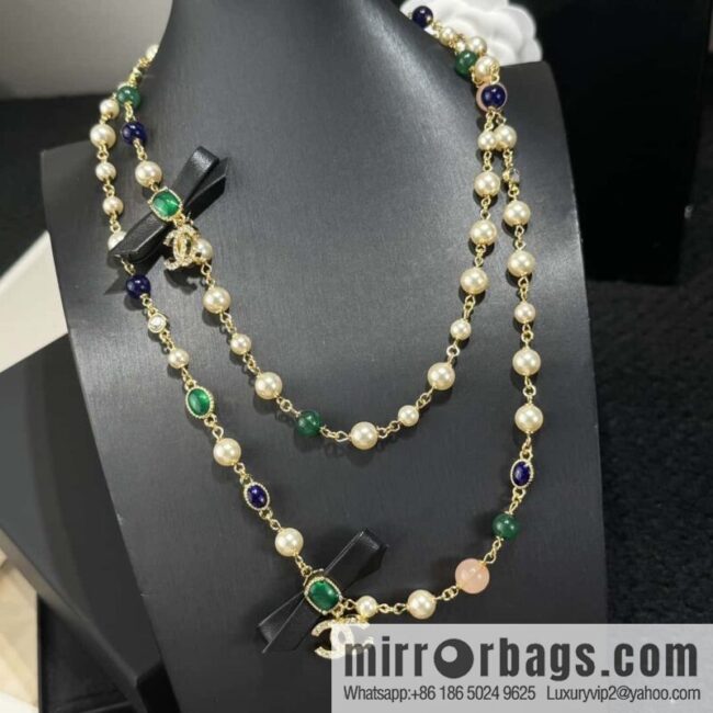 wsxc1728463028888_4-800x800v1uv5rwqvs141137_20250629230112.jpg ❗️New ❗️☀️ New ☑️ Chanel Emerald Bow Long Necklace Sweater Chain ☀️