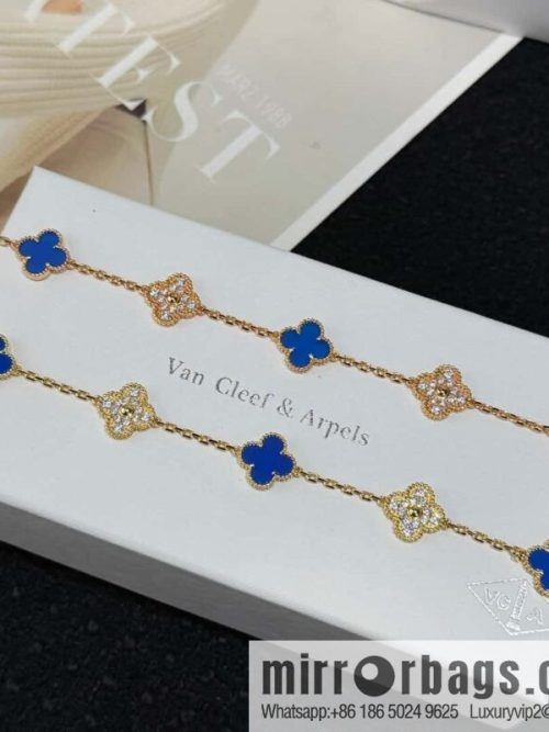 ❗️CNC Version ❗️ ☀️ ☀️ Van Cleef & Arpels Inter-Diamond Lazuli Four Leaf Clover Five Flower Bracelet ☀