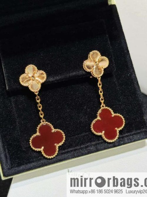❗️CNC version ❗️ ☀️ Van Cleef & Arpels agate laser engraved four-leaf clover earrings ☀