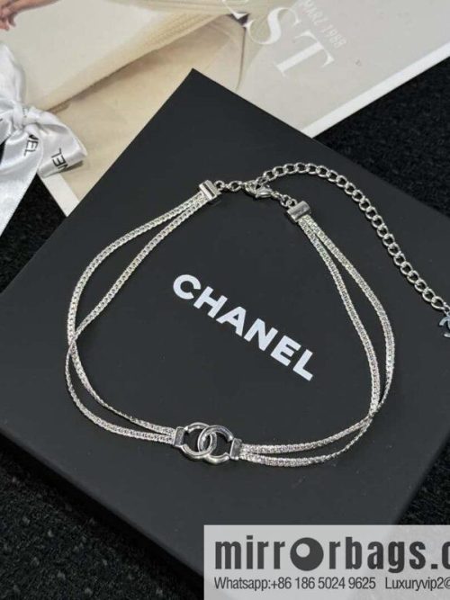 ❗️New ❗️ ☀️ New ☑️ Chanel Silver Double C Double Snake Bone Chain Necklace ☀️