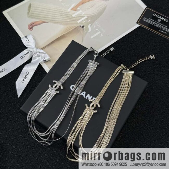 wsxc1729582876785_0-800x800bgzazzdnsnn40368_20250626060631.jpg ❗️New ❗️☀️ New ☑️ Chanel Silver Gold Double C Multi-layer Snake Bone Chain Necklace ☀️