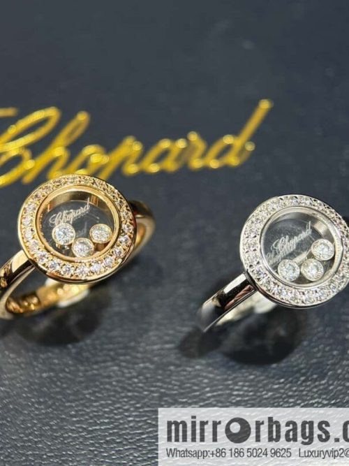 ❗️New ❗️ Chopard HAPPY DIAMONDS full diamond round three diamond ring