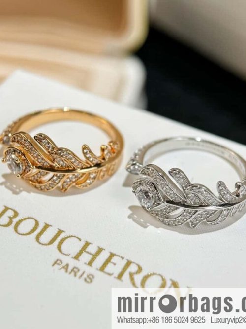 ❗New ❗️ ☀ Original Order ☀ New BOUCHERON/Boucheron PLUME DE PAON Peacock Feather Ring ☀