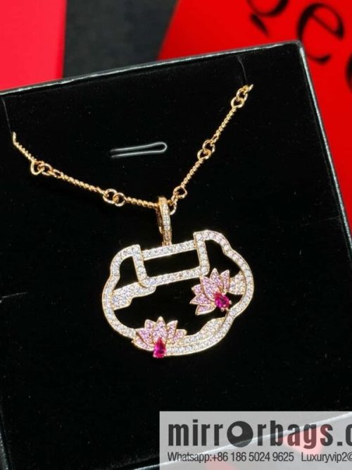 ❗️New ❗️ ☀️ Original ☀️ Qeelin Kirin Yu Yi Flower Moon Ruyi Lotus Necklace ☀️