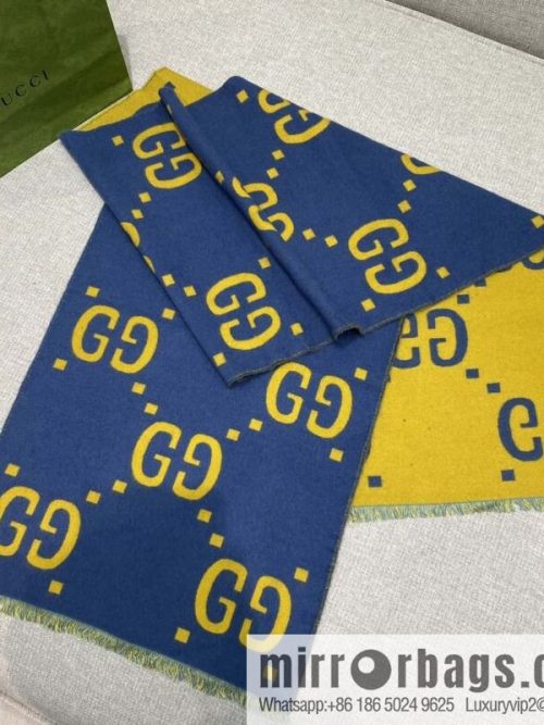 GUCCI GG jacquard wool silk-blend scarf, color matching