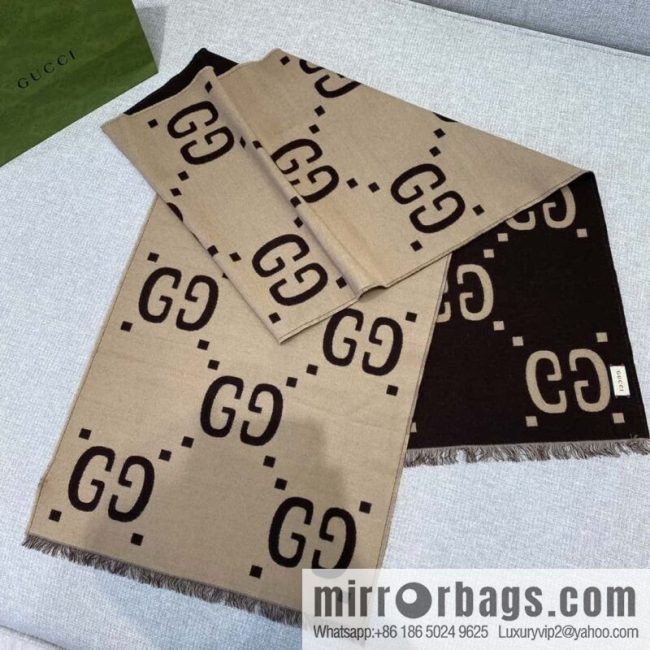 𝐆𝐔𝐂𝐂¹•『 big GG double-sided wool scarf \"the highest version▪️