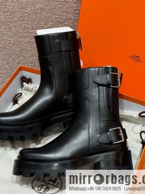 HERMES 217 Jaimy and ankle boots, black/Noir calfskin/calfskin