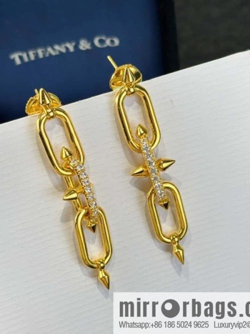 ❗️New ❗️ ☀️ Tiffany & co Tiffany Titan Jewelry Collection Tiffany Titan by Pharrell Williams Trident Gun Gold Stud Earrings ☀️
