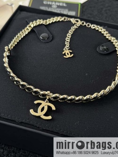 ❗️New ❗️ ☀️ New ☑️ Chanel Double C Black Leather Rope Collar Collar Necklace ☀️
