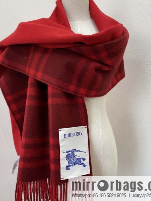 Bur ✓ \"Double-Sided Plaid Cashmere Scarf\" Red