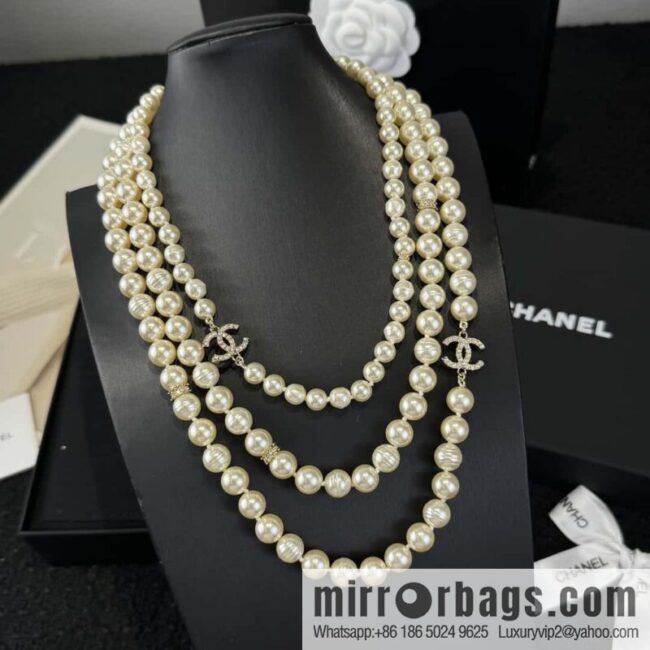 wsxc1734964219794_0-800x80050q0tyqewor28803_20250626013616.jpg ❗️New ❗️☀️ New ☑️ Chanel Double C Three-layer Pearl Necklace Sweater Chain ☀️