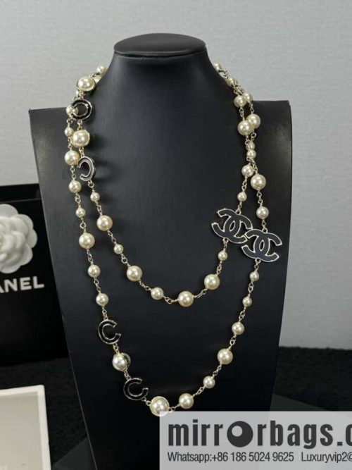 ❗️New ❗️☀️ new ☑️ Chanel double c pearl coco necklace sweater chain ☀️