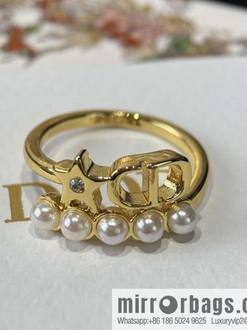 ❗️New ❗️ ☀️ New ☑️ Dior Pearl CD Pentagram Ring ☀️