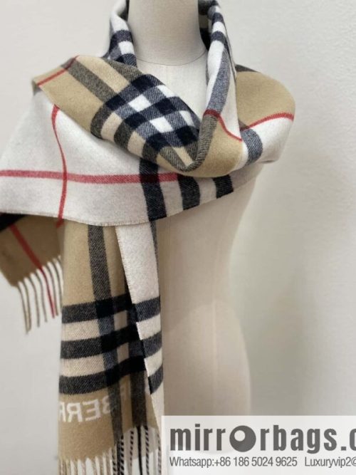 𝐁𝐔𝐑𝐁𝐄𝐑𝐑ღ• two-color contrast grid cashmere scarf 24 new colors