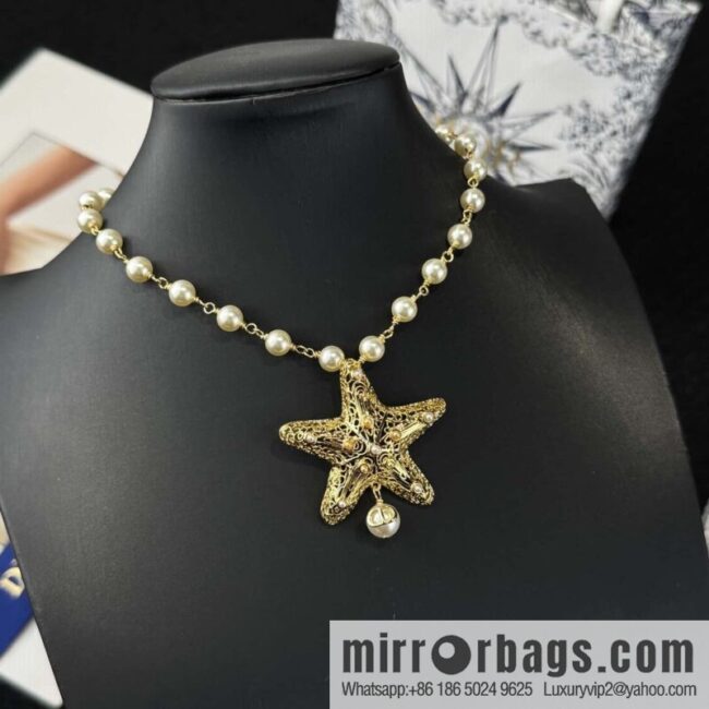wsxc1740416261571_0-800x800k3frtla30bt1446_20250625101220.jpg ❗️New ❗️ ☀️ New ☑️ Dior Pearl Pentagram ⭐ Star Necklace ☀️