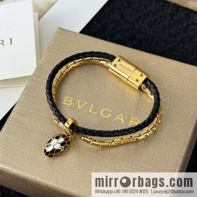 ❗️New ❗️ 7 color ☀ BVLGARI SERPENTI FOREVER series snakehead double leather rope bracelet bracelet ☀️
