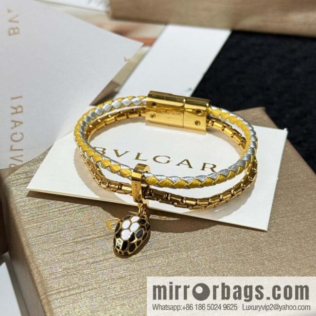 ❗️New ❗️ 7 color ☀ BVLGARI SERPENTI FOREVER series snakehead double leather rope bracelet bracelet ☀️