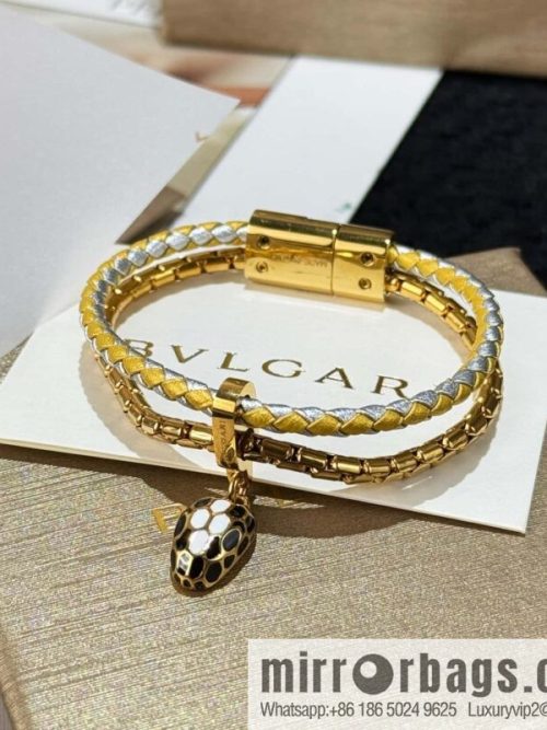❗️New ❗️ 7 color ☀ BVLGARI SERPENTI FOREVER series snakehead double leather rope bracelet bracelet ☀️
