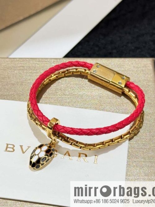 ❗️New ❗️ 7 color ☀ BVLGARI SERPENTI FOREVER series snakehead double leather rope bracelet bracelet ☀️