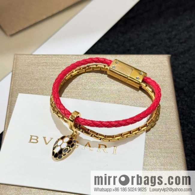 ❗️New ❗️ 7 color ☀ BVLGARI SERPENTI FOREVER series snakehead double leather rope bracelet bracelet ☀️