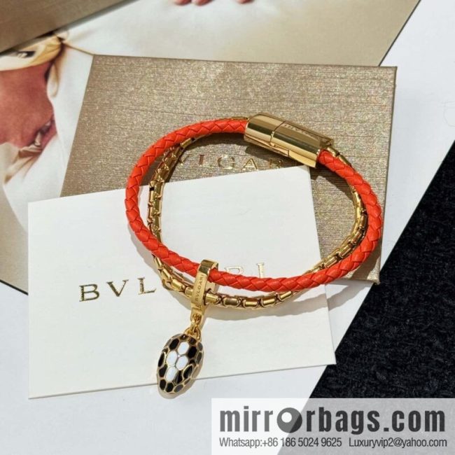 ❗️New ❗️ 7 color ☀ BVLGARI SERPENTI FOREVER series snakehead double leather rope bracelet bracelet ☀️