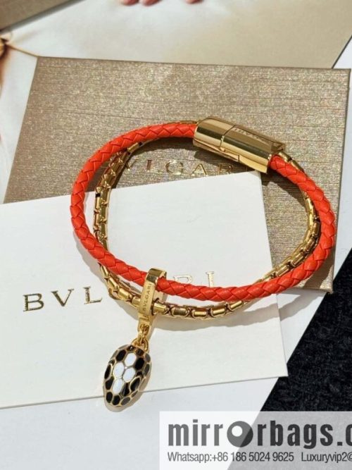 ❗️New ❗️ 7 color ☀ BVLGARI SERPENTI FOREVER series snakehead double leather rope bracelet bracelet ☀️