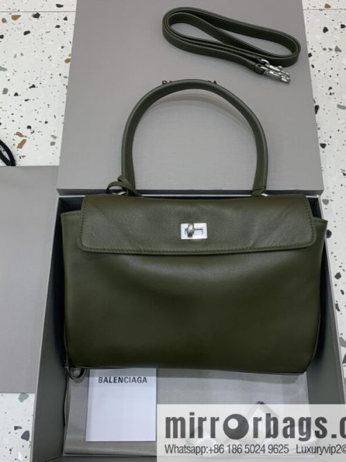 🖤[Small green silver buckle 】 𝐁𝐀𝐋𝐄𝐍𝐂𝐈𝐀𝐆𝐀 𝐑𝐎𝐃𝐄𝐎 𝐁𝐀𝐆 series handbag model number: 78972