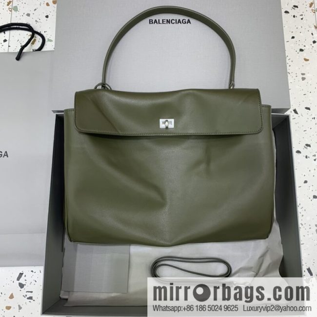 [Large green silver buckle 】 𝐁𝐀𝐋𝐄𝐍𝐂𝐈𝐀𝐆𝐀 𝐑𝐎𝐃𝐄𝐎 𝐁𝐀𝐆 series handbag model number: 78972