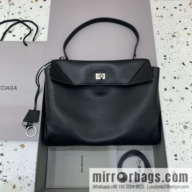 [Medium black silver buckle 】 𝐁𝐀𝐋𝐄𝐍𝐂𝐈𝐀𝐆𝐀 𝐑𝐎𝐃𝐄𝐎 𝐁𝐀𝐆 series handbag model number: 78972