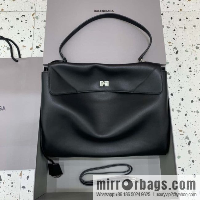 [Large black silver buckle 】 𝐁𝐀𝐋𝐄𝐍𝐂𝐈𝐀𝐆𝐀 𝐑𝐎𝐃𝐄𝐎 𝐁𝐀𝐆 series handbag model number: 78972