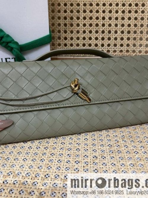 BV Andiamond clutch bag 741511 Travertine green