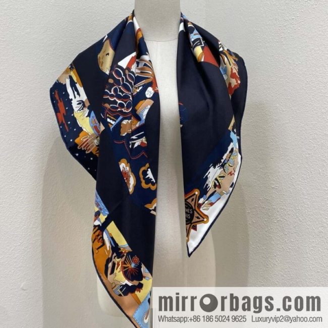 HERMES \"Story on Boots\" Square scarf
