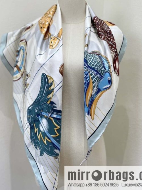 HERMES \"Saddle World 90 Square Towel\"