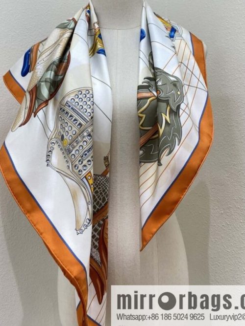 HERMES \"Saddle World 90 Square Towel\"