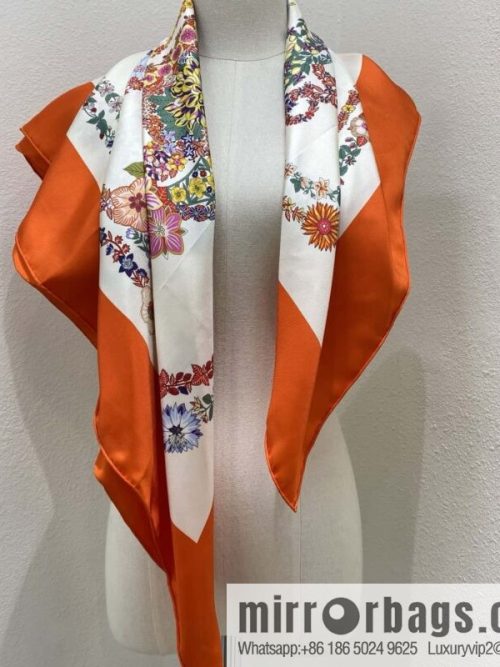 HERMES \"Gorgeous Bridle Floral Edition 90 Square Towel\"