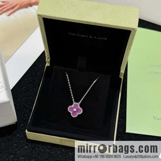 ❗️CNC Version ❗️ ☀️ Van Cleef & Arpels Violet Clover Necklace ☀