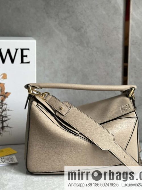 LOEWE Soft Grain Cow Leather Puzzle Handbag Model: A510P49X12 Sand Color