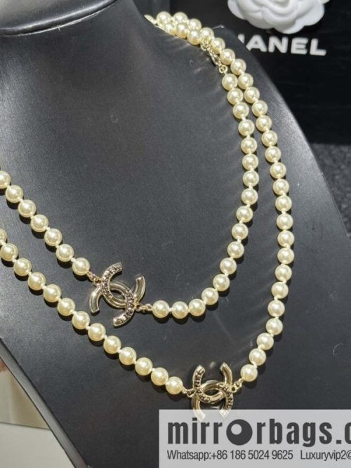 ☀️New ☑️ Chanel Double C Pearl Sweater Chain Necklace