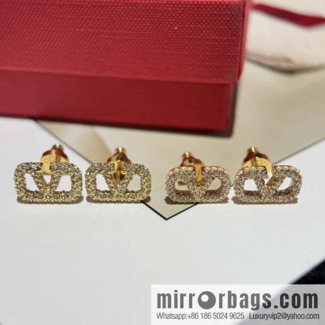 New ☑️ Valentino full diamond pearl stud earrings