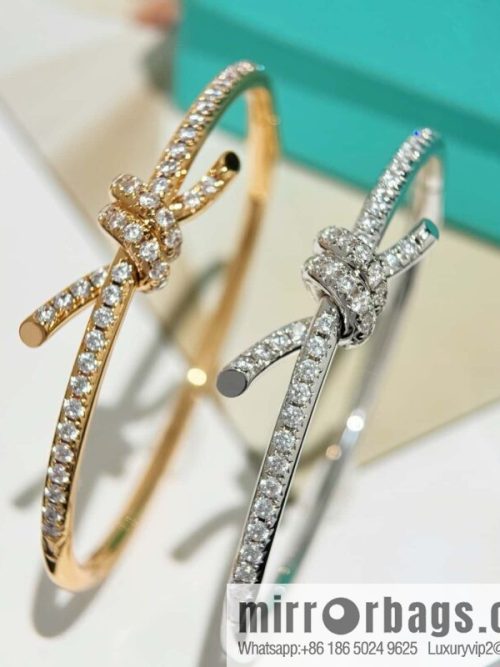 TIFFANY & Co. Tiffany Knot Series Bow Half Full Diamond Bracelet