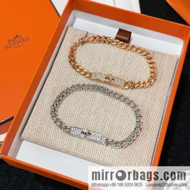 ❗️New ❗️ New ☑️ HERMES Kelly gourmette Cuban chain bracelet