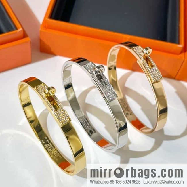 ❗️New ❗️ (Half Diamond) ☀️ Hermès HERMES Kelly Half Diamond Bracelet Bracelet ☀️