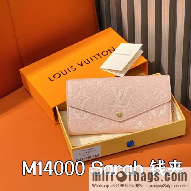 [Original order boutique] M14000 pink silk screen print, full leather flip wallet, this Sarah wallet.
